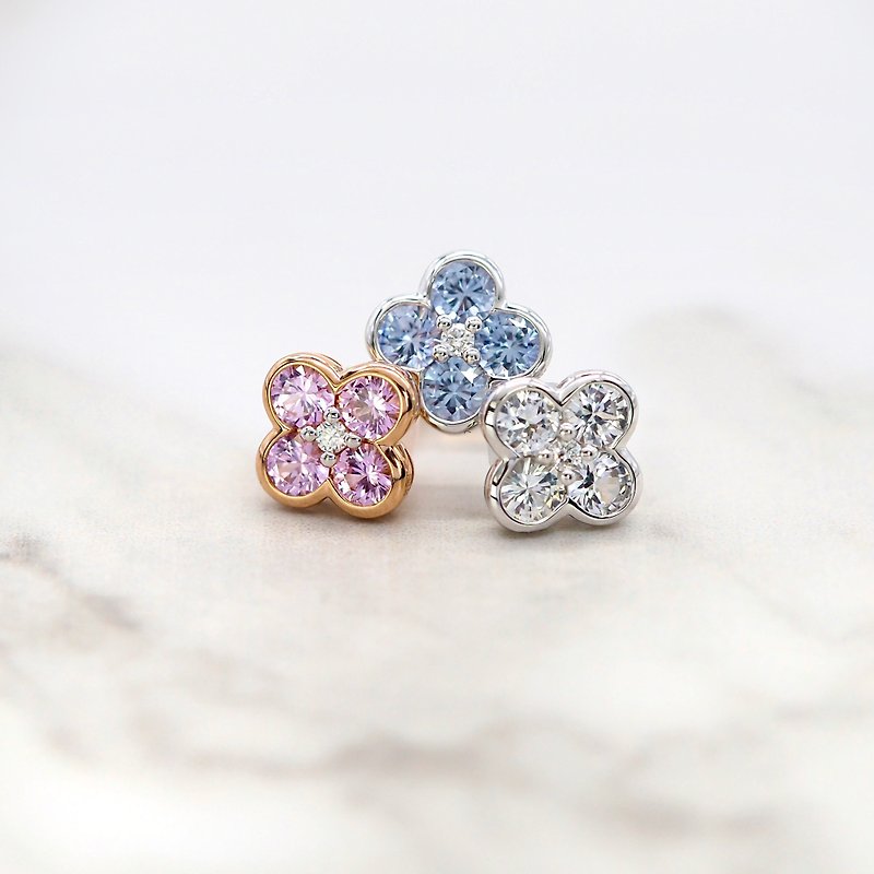 Lucky token Arlene | 18K gold diamond earrings (customizable) - ต่างหู - เพชร หลากหลายสี