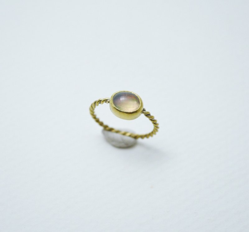 Simple Series-Ethiopia opal‧Brass Ring‧Type1 - แหวนทั่วไป - ทองแดงทองเหลือง หลากหลายสี