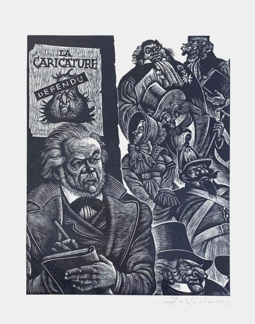 酷鴞藝術 Dead Poets Society 藝術家Fritz Eichenberg - 十一名人致敬版畫系列 - 杜米埃