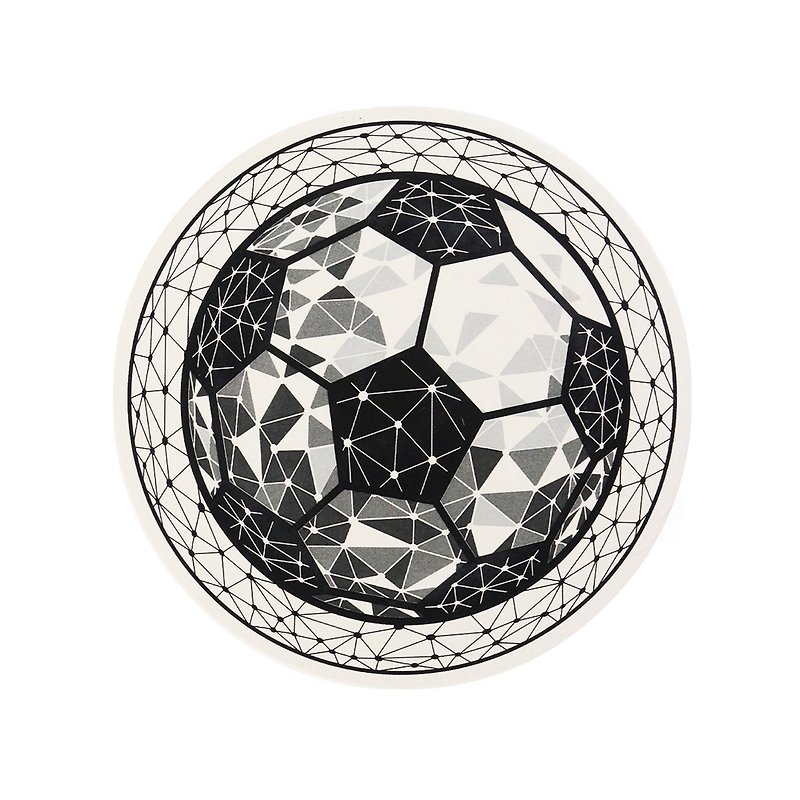 Soccer Water Absorbent Coaster - Coasters - Porcelain Black