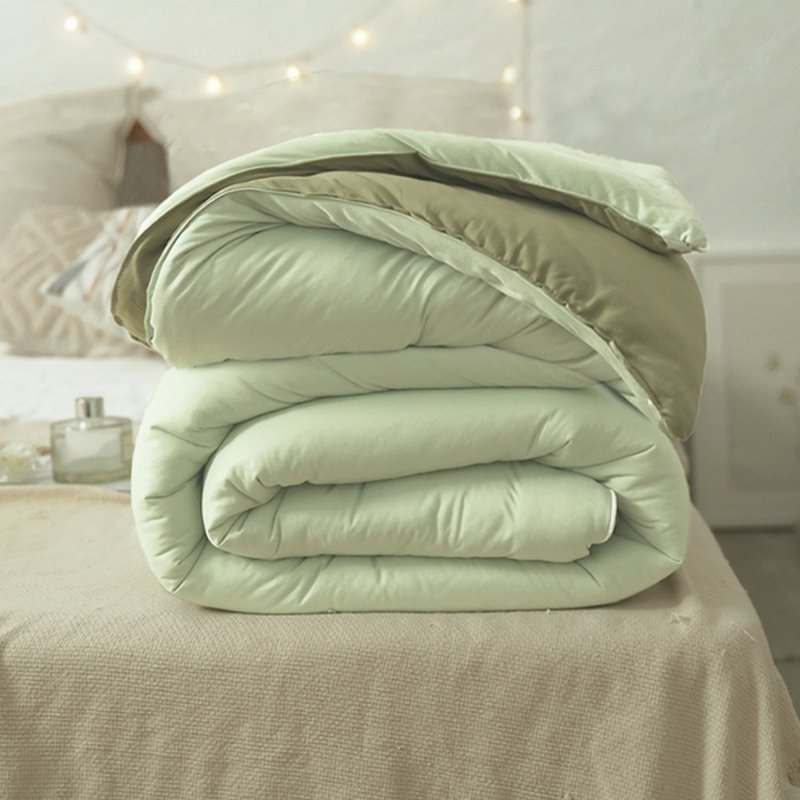 Super soft marshmallow roll quilt-5x7 feet single & 6x7 feet double/matcha mochi/two-color Korean quilt - Blankets & Throws - Polyester Green