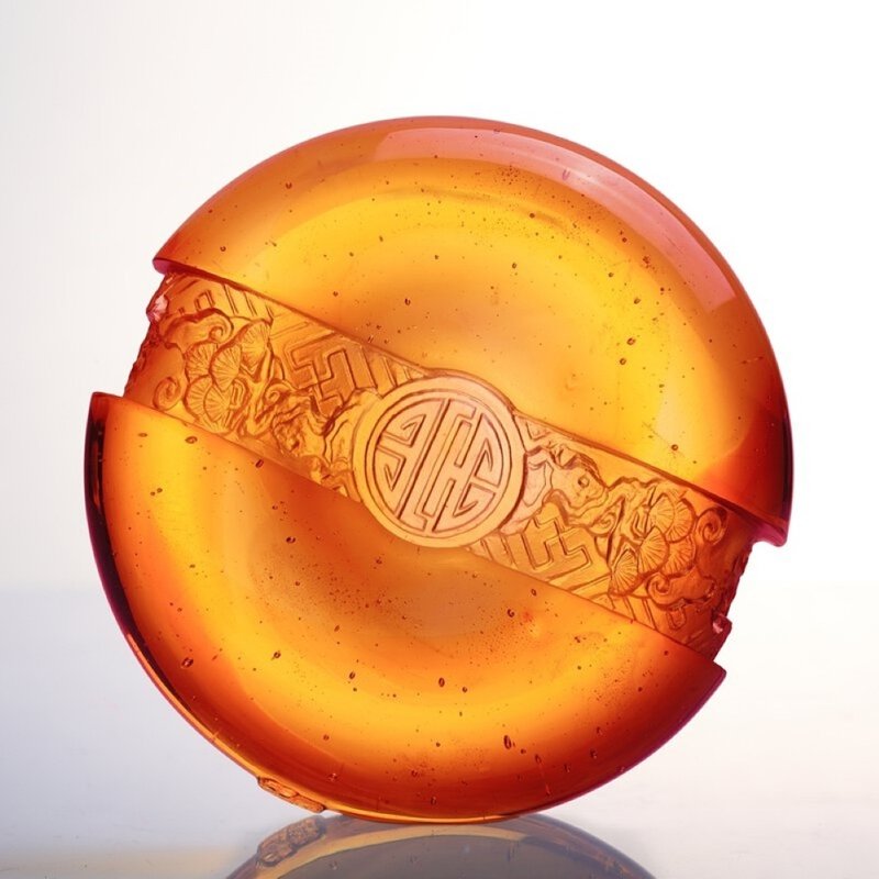 琉璃工房 LIULI 如意圓寶  母親節開業禮物/ 發財/升官 - 擺飾/家飾品 - 琉璃 橘色