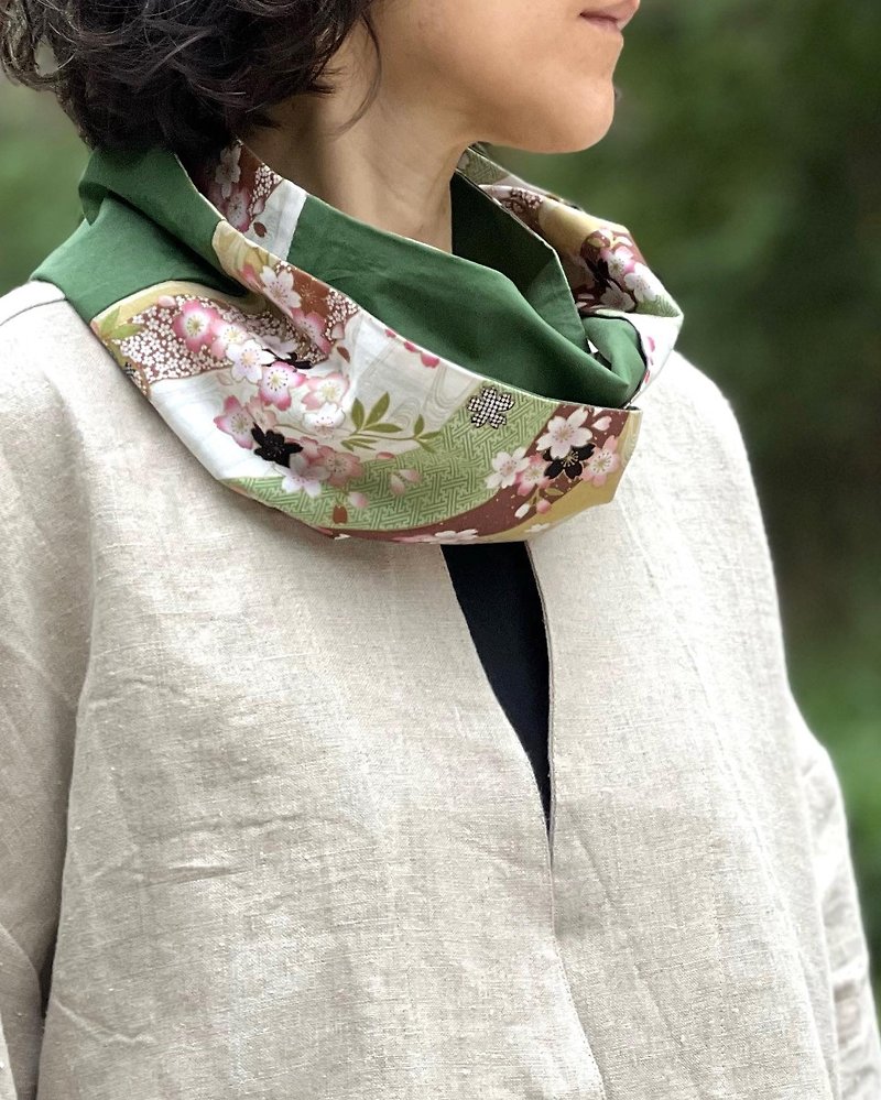 Oka Long Patchwork Neck Sleeve - Knit Scarves & Wraps - Cotton & Hemp Multicolor