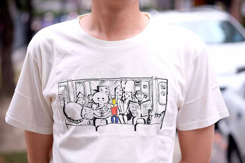 有機棉短袖 【動物人間】中性版 - 男 T 恤 - 棉．麻 