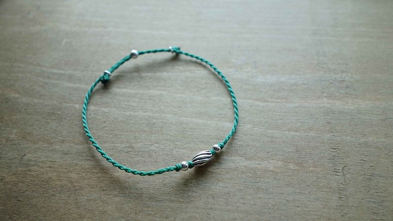 Spiral spiral simple thin bracelet 925 sterling silver Japanese Wax thread 925 silver bracelet - Bracelets - Other Metals Multicolor