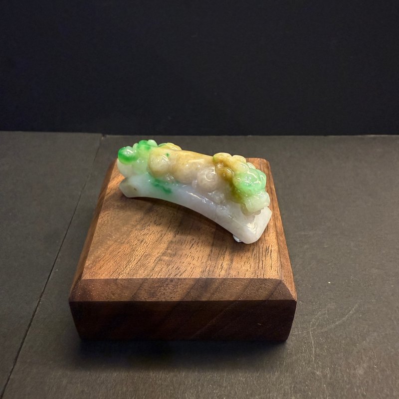 瀚玉珠寶 天然三彩翡翠 老三彩貔貅勾 辣色搶眼 天然緬甸玉小擺 - 其他 - 玉石 