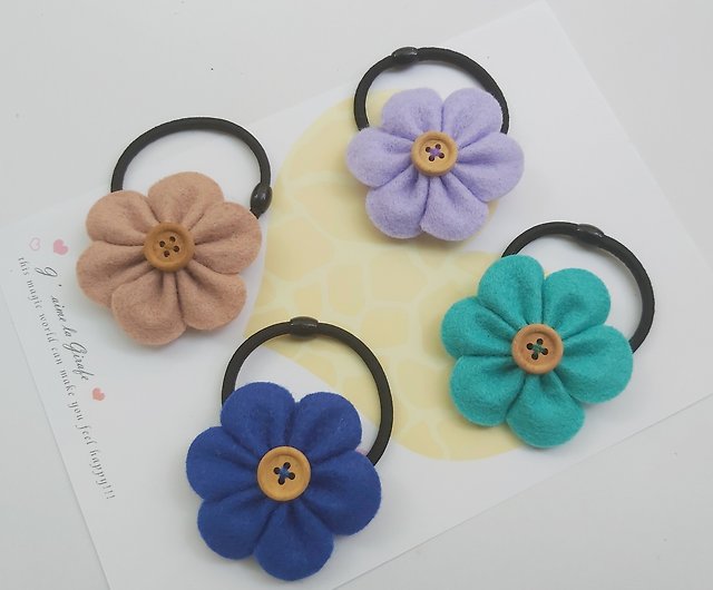 不織布の手作り6枚の花びらの花の髪飾り ヘアリング ヘアバンドル カスタマイズ ショップ Miaow ヘアアクセサリー Pinkoi
