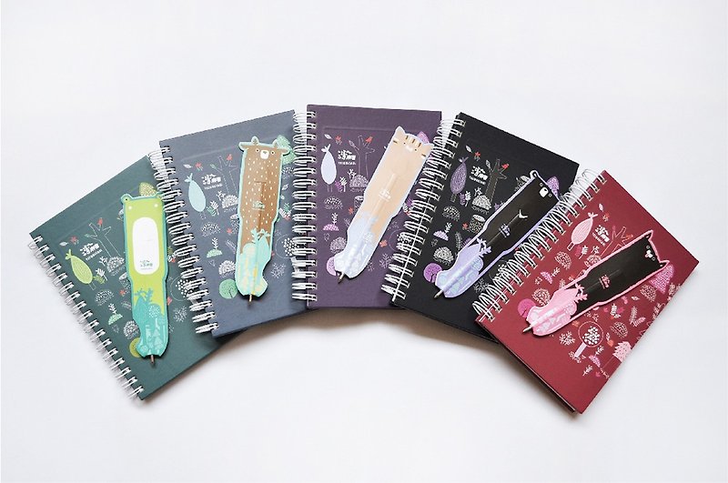 Taiwanimal Bay A Mackey _A6 notebook + magnet bookmark pen - Notebooks & Journals - Paper Multicolor