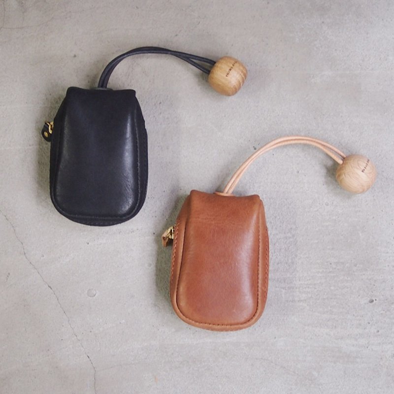 日本職人手作好物 原木X牛皮鑰匙包Made in Japan by Teha'amana - 鑰匙圈/鑰匙包 - 真皮 