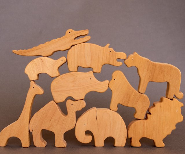 Wooden Safari Animals Africa, Wooden Safari Animals Toys For Toddlers