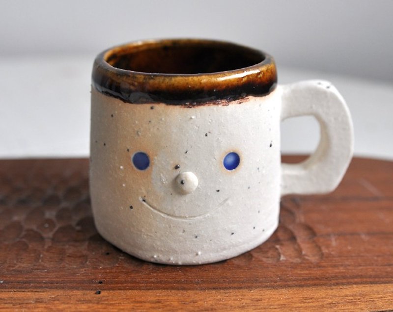SMILE CUP　Texture of the STONE - แก้วมัค/แก้วกาแฟ - ดินเผา ขาว