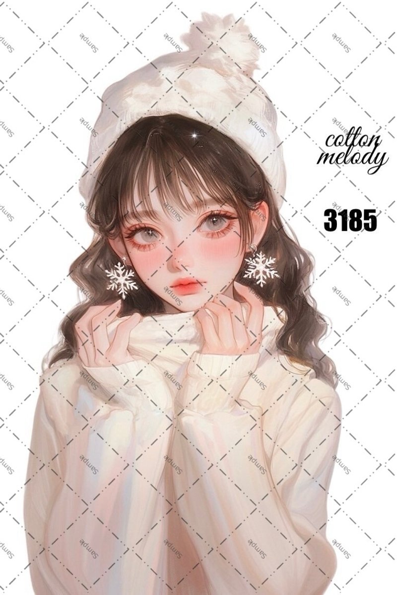 original sticker no.3185 人物ステッカー オリジナルステッカー オリジナル人物ステッカー 装飾ステッカー cotton melody - 貼紙 - 紙 