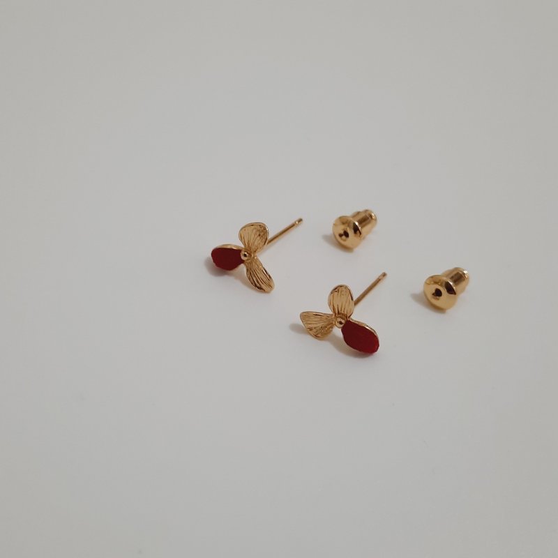 小花日常耳飾|設計師VitalitéJewelry | Alley獨家永續珠寶 - 耳環/耳夾/耳骨夾 - 其他金屬 金色