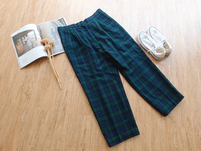 Vintage under / plaid wool trousers no.73 - Women's Pants - Other Materials Multicolor