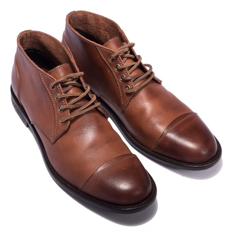 ARGIS 經典款紳士中筒德比皮鞋 #12103淺咖啡 -日本手工製 - 男款皮鞋 - 真皮 咖啡色