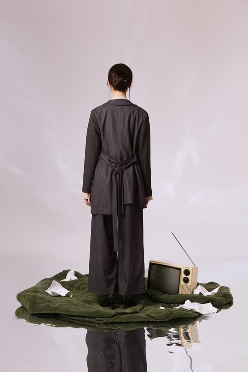 クラシック アシンメトリー ジャケット -グレー - ショップ no-42