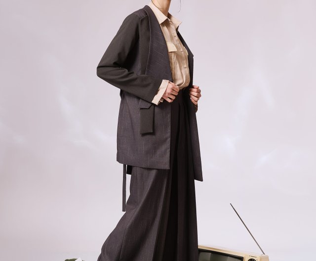 クラシック アシンメトリー ジャケット -グレー - ショップ no-42