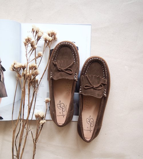 La Brisa 台南製鞋 咖啡色__3M防水-麂皮莫卡辛鞋 A1825 (棕/咖啡 2色)