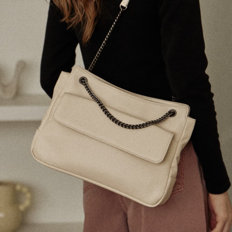 MINE'VIE Korean Diora Bag CREAM - Messenger Bags & Sling Bags - Other Materials 