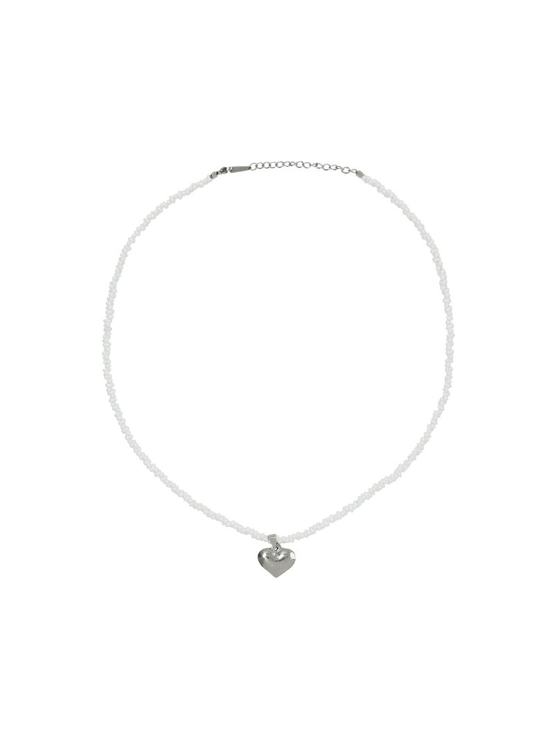 PEANUT HEART NECKLACE (WHITE) - สร้อยคอ - วัสดุอื่นๆ 