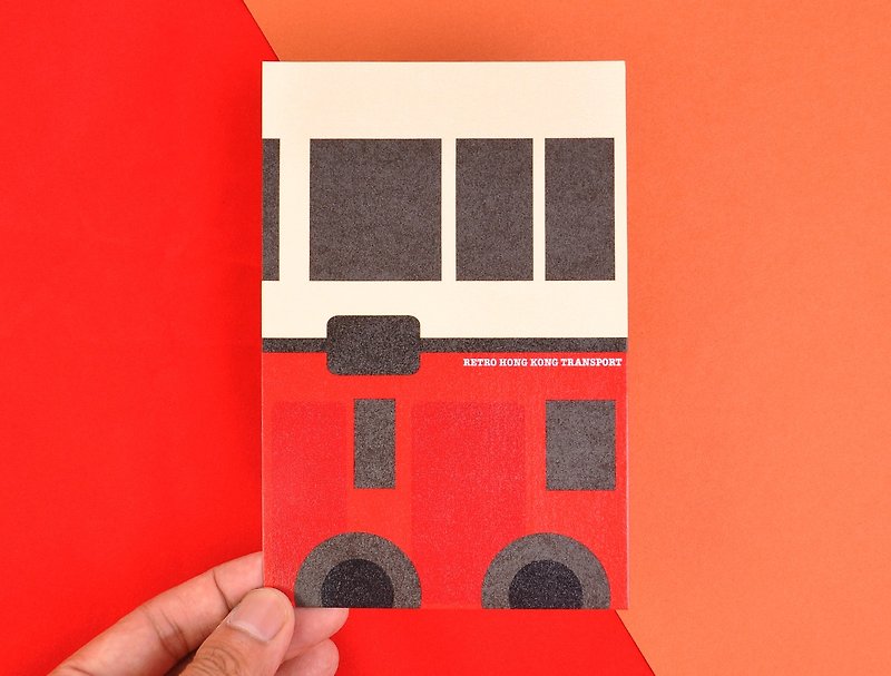 香港式懷の舊交通機関シリーズ はがき - カオルーンバス - カード・はがき - 紙 レッド