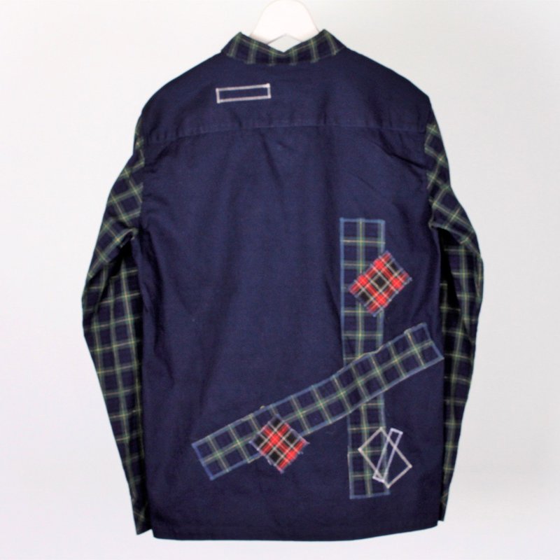 Check Pasting Shirts (L) - 男襯衫/休閒襯衫 - 棉．麻 綠色