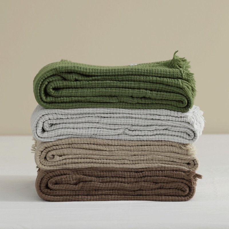 好關係 HAOKUANXI | 軟呼呼四重紗多用途蓋毯 - 棉被/毛毯 - 棉．麻 咖啡色