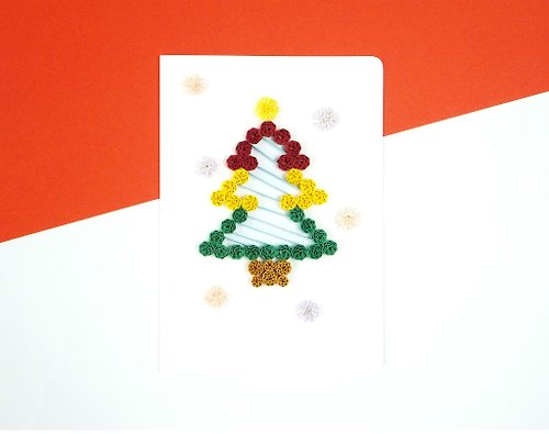 阿部吉手作趣 Colorful-Life 手作捲紙卡片-繽紛聖誕樹