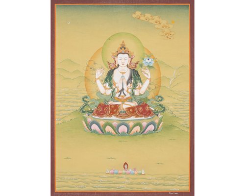 h21# 四腕観音 仏祖 唐卡 タンカ Thang-ga 装飾画民间文化芸術 h21# 四腕観音 仏祖 唐卡 タンカ Thang-ga 装飾画民间文化芸術