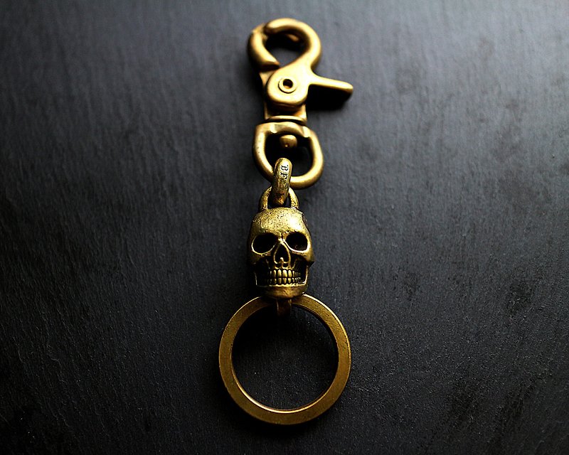 Skull brass 骷髅 key ring - ที่ห้อยกุญแจ - โลหะ 