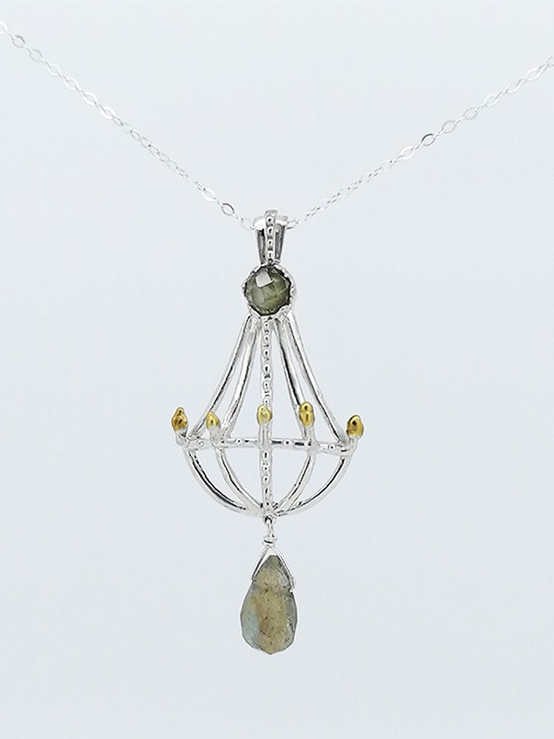 jumalia original labradorite necklace K18YG plated - Necklaces - Other Metals Silver