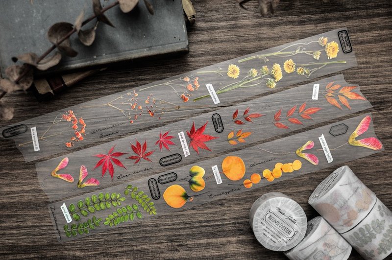 Autumn Overture / 秋天序曲紙膠帶 - 4cm - 紙膠帶/和紙/PET - 塑膠 多色