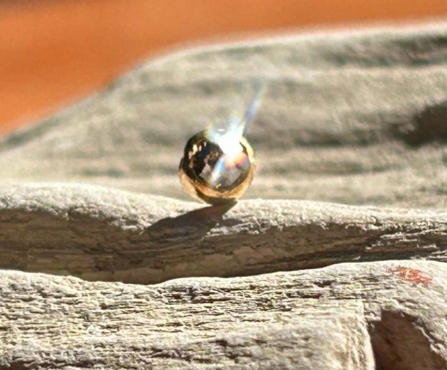 K24 ローズカット天然ブラウニッシュグレー・ダイヤモンド純金