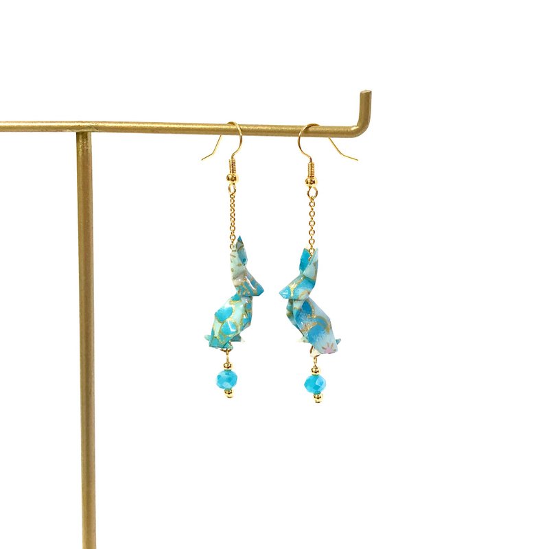 【SGS検査合格】日系折り紙シリーズピアス-うさぎ (限定色) - ピアス・イヤリング - 紙 多色