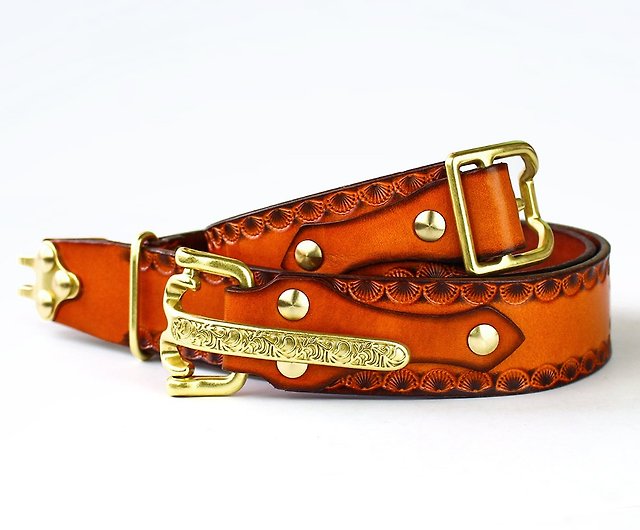 Medieval orphan Loewe out of print black gold red BOX leather logo vintage  belt belt - Shop and then i met you Belts - Pinkoi