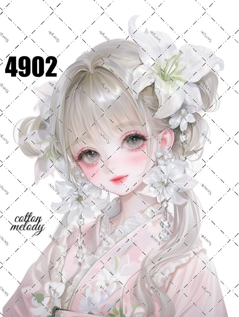 original sticker no.4902 人物ステッカー オリジナルステッカー オリジナル人物ステッカー 装飾ステッカー cotton melody - 貼紙 - 紙 