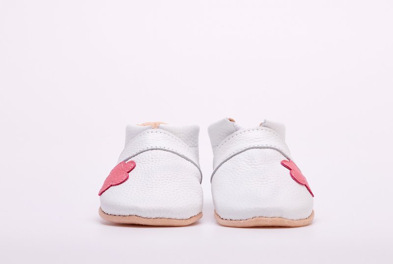 Personalized baby shoes  First shoes   small flower 11cm 12.5cm 13.5cm 15cm - Baby Shoes - Genuine Leather White