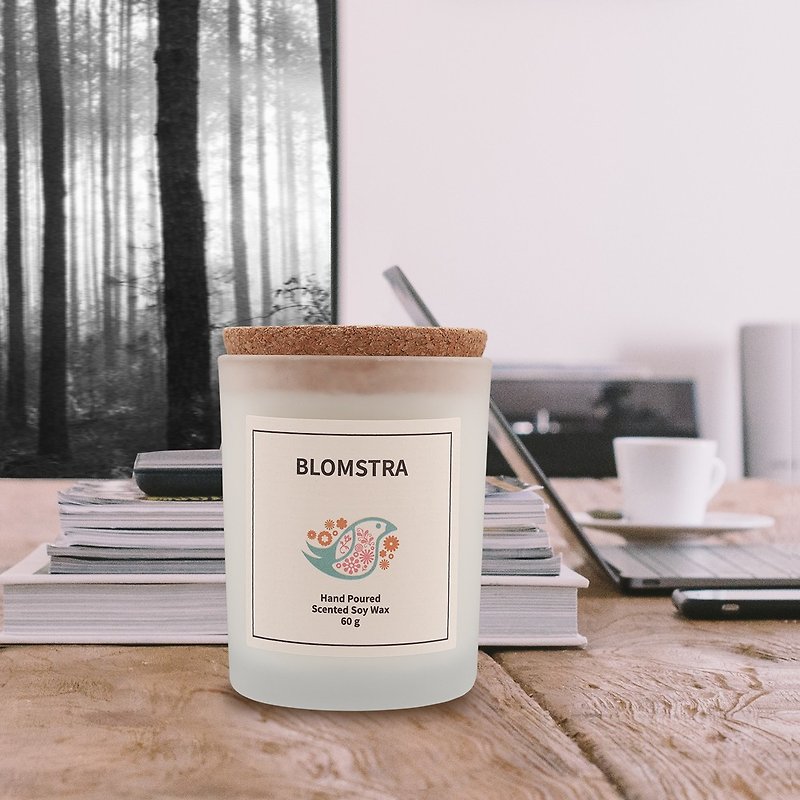 Swedish Design 60g BLOMSTRA Soy Wax Candle - Floral Scent - Candles & Candle Holders - Wax Blue