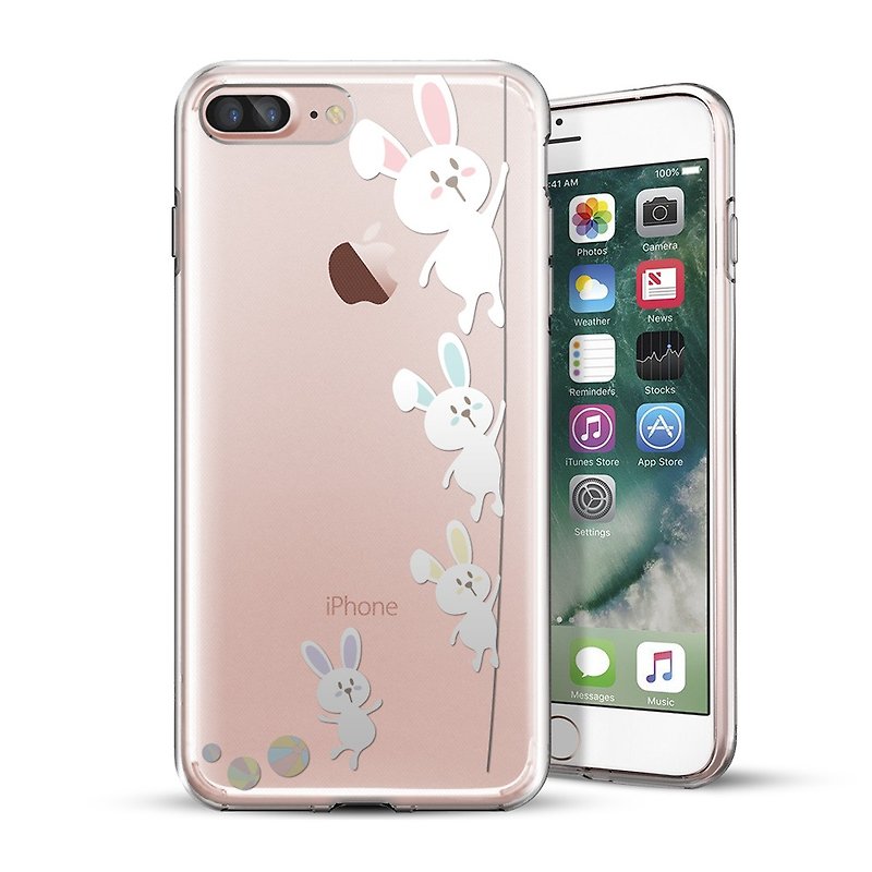 AppleWork iPhone 6 / 6S / 7/8オリジナルデザインケース - ウサギCHIP-071ケーブル - スマホケース - プラスチック ホワイト