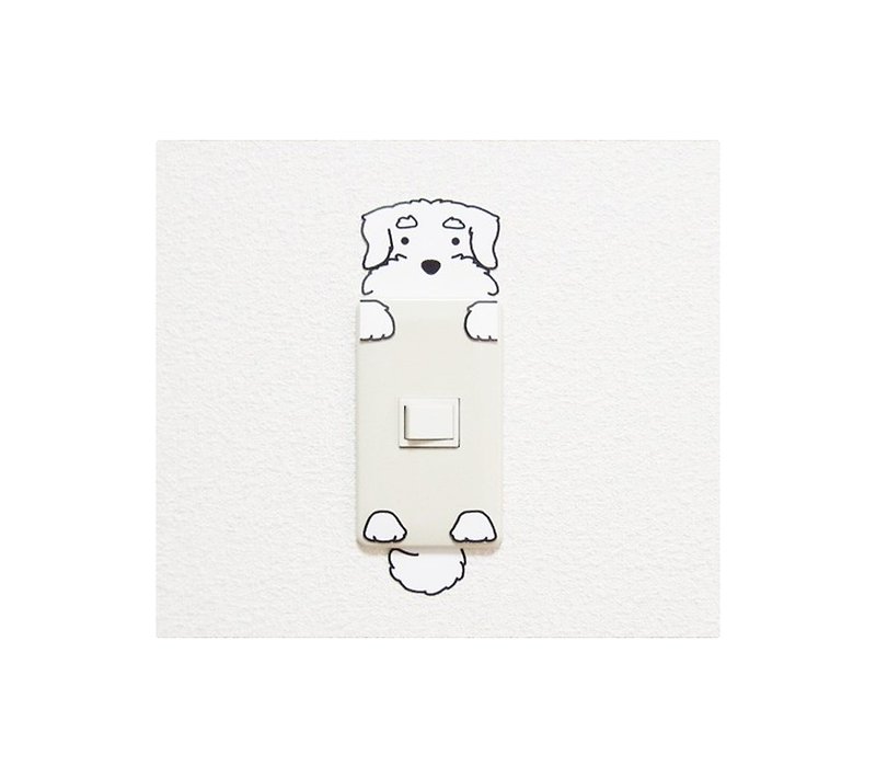 Schnauzer Yuru Yuru Kyoton Switch Sticker - Wall Décor - Other Materials White