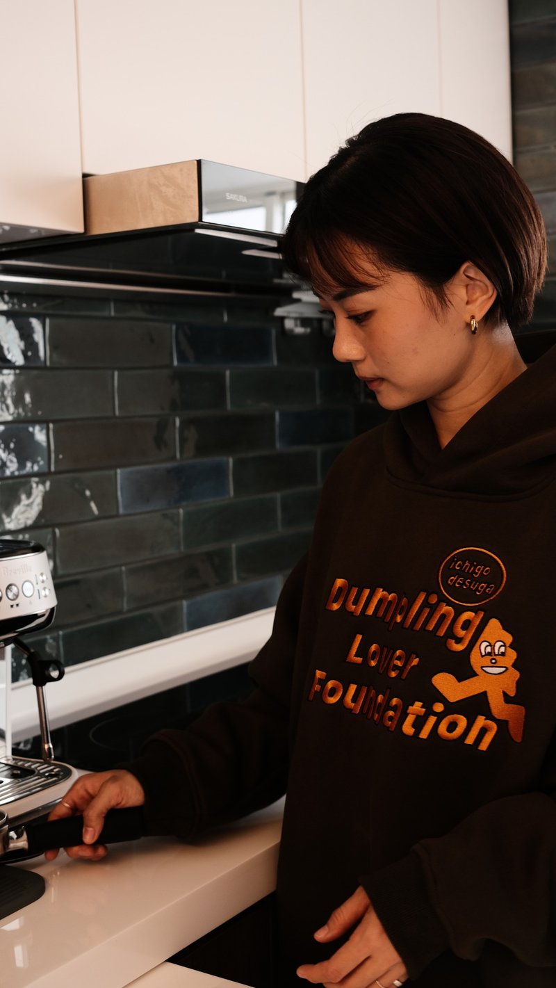 DUMPLING LOVER FOUNDATION HOODIES - เสื้อฮู้ด - ผ้าฝ้าย/ผ้าลินิน สีเขียว