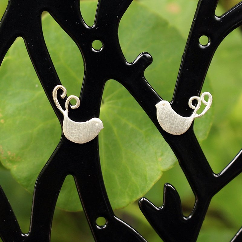Love Bird - Handmade Silver Earrings / Earrings / Silver 925 / Animal Earrings - Earrings & Clip-ons - Sterling Silver 