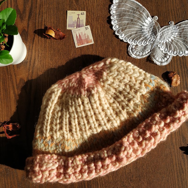 Pure wool hand-woven thick small brimmed hat-good luck comes quietly - Hats & Caps - Wool 
