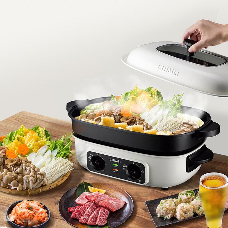 CHIMEI 4L Multifunctional Steaming Pan (with Deep Cooking Pot, BBQ Pan, Stainless Steel Steaming Pan) - เครื่องใช้ไฟฟ้าขนาดเล็กอื่นๆ - วัสดุอื่นๆ ขาว