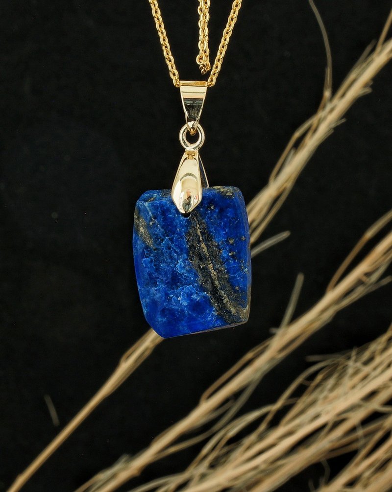 Raw Lapis Necklace No.10 - Necklaces - Semi-Precious Stones 