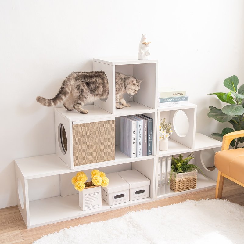 [Angejia] Ladder platform cabinet/cat platform/cat bookcase (2 sizes) - Scratchers & Cat Furniture - Paper White