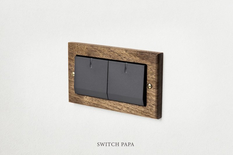 Switch pull switchpapa industrial style Nordic style unprinted style black walnut Glatima fluorescent 2 open - Lighting - Wood Brown