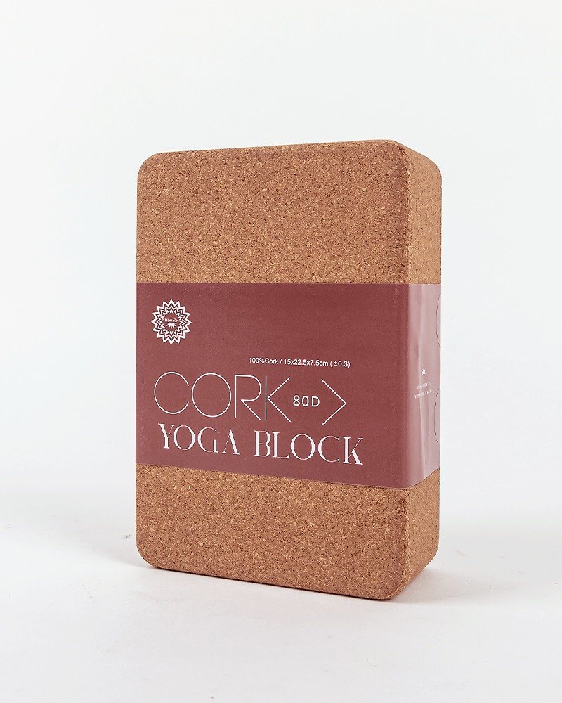 MIRACLE Yoga Bricks│Wooden Army Brown Cork Yoga Bricks - Fitness Equipment - Cork & Pine Wood Brown