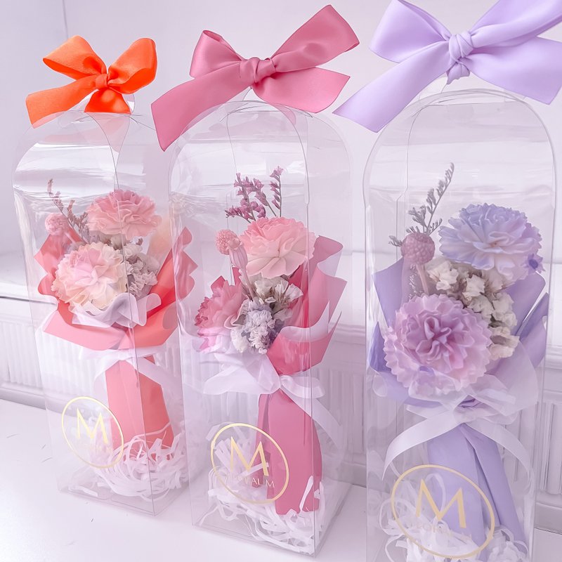 無條件的愛愛馬仕康乃馨擴香小花束 (贈送5ml香氛油) - 乾燥花/永生花 - 植物．花 橘色