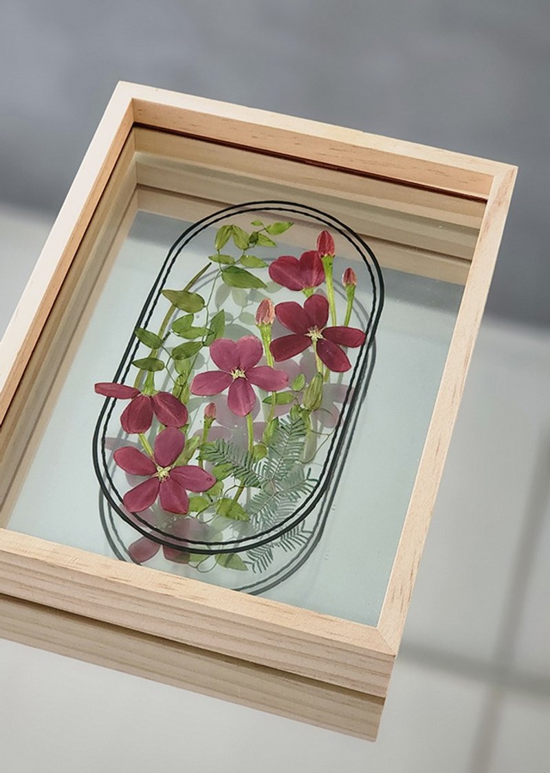 Solid wood flower frame | Classical gentleman | Flower and plant specimens - Dried Flowers & Bouquets - Plants & Flowers Red